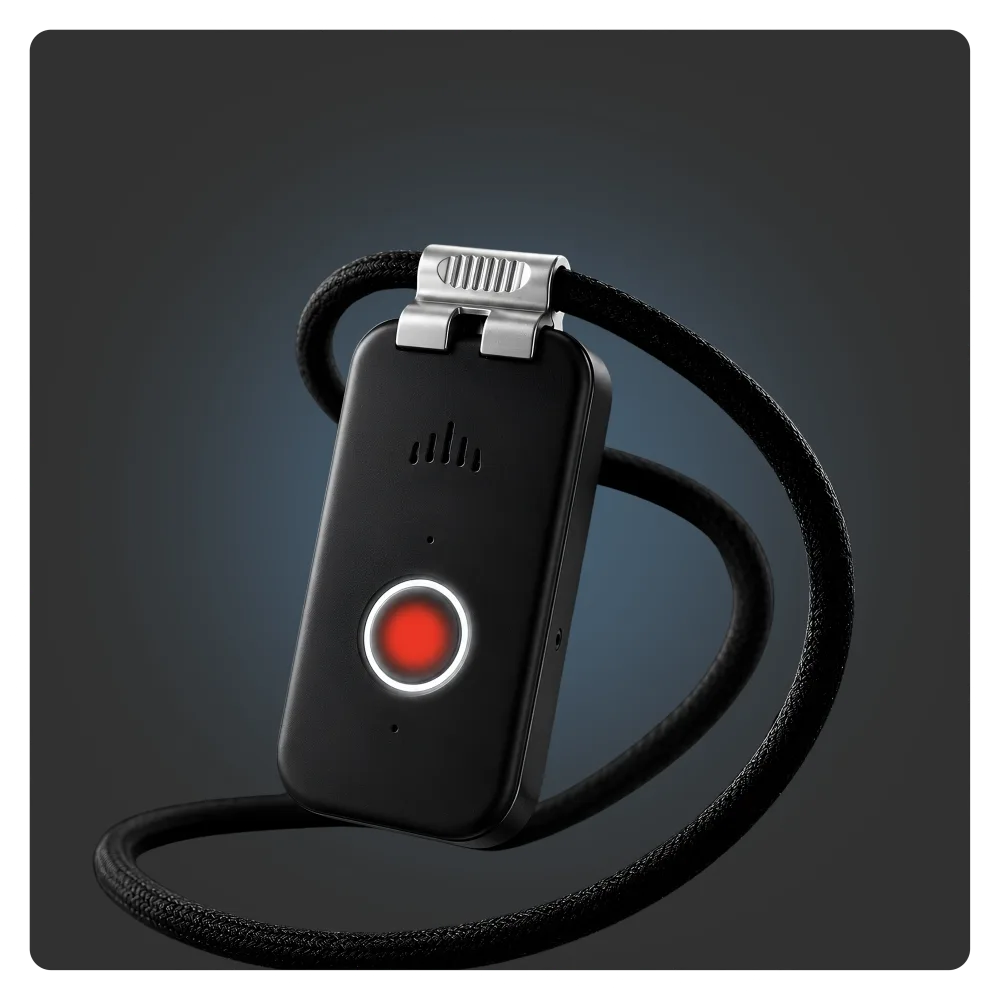 The DDD pendant with its neck lanyard